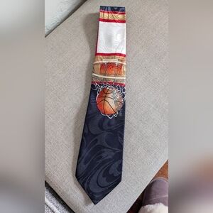 Basketball Hoop Tie in Black and Orange